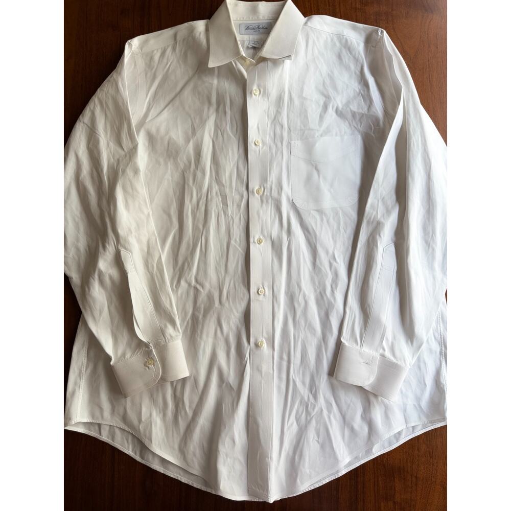 Brooks Brothers Makers White Spread Collar Dress Shirt 16-33